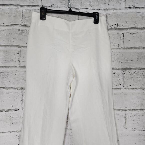 Ann Taylor LOFT Womens White Wide Leg High Waist Lined Linen Pants Size 8P - Picture 2 of 15